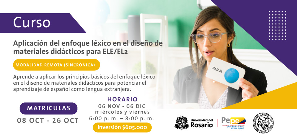 Participa en el curso de Aplicación del enfoque léxico en el diseño de materiales didácticos para ELE/EL2