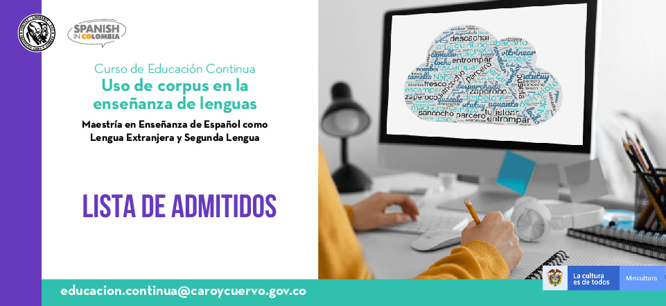 Lista de admitidos al curso: Uso de corpus en la enseñanza de lenguas 2022-2